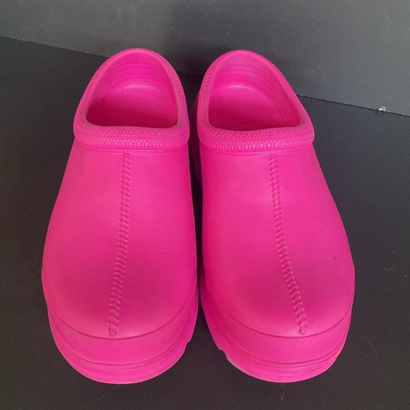 UGG Hot Pink Taffy Tasman X Slip-On Waterproof Rubber Rain Clogs Size W12 - Picture 4 of 9